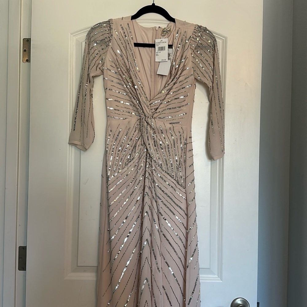 Lace and Beads Sequin Gown - XS